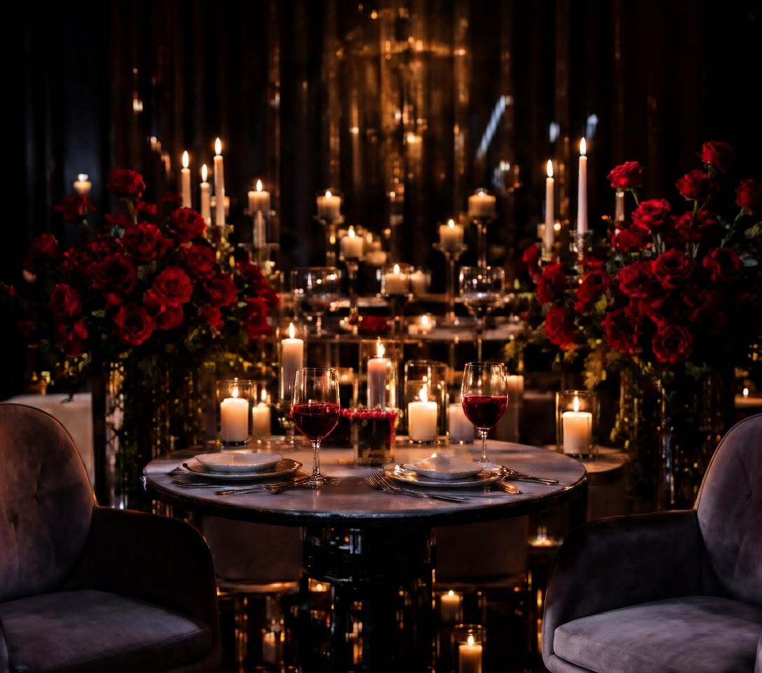 Romantic Anniversary Dinner Setup